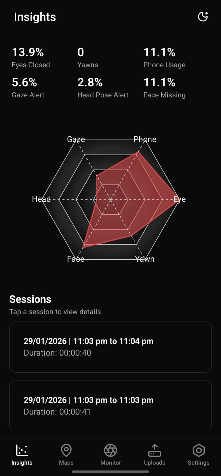 Driver monitoring visualization